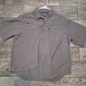 Habit Gray Taupe  Short Sleeve Button-Up Shirt